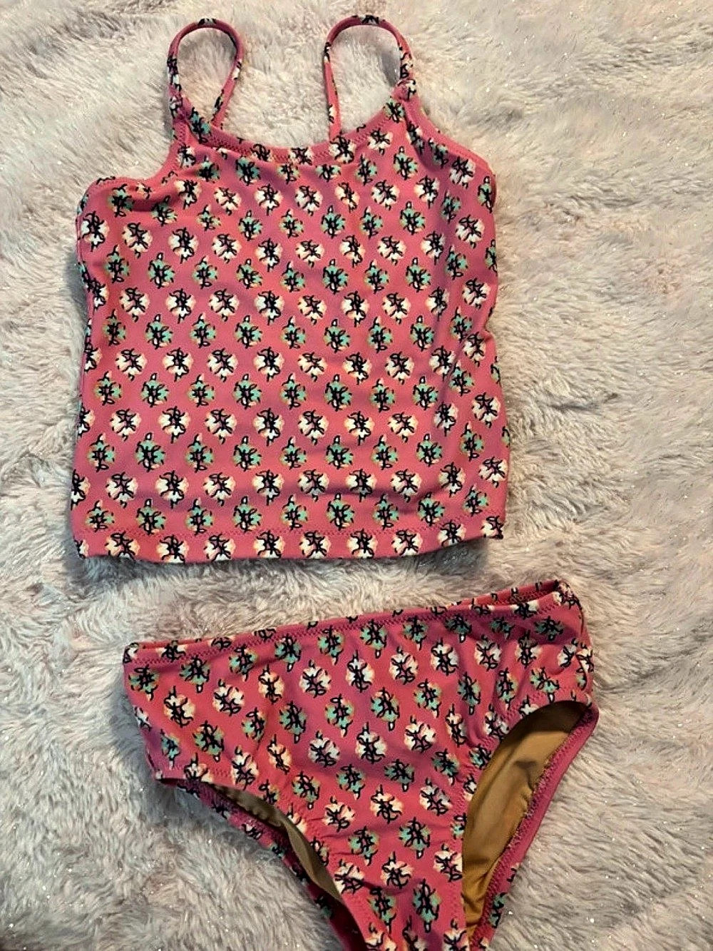 Size 3T Crewcuts Floral Bikini Set in Pink Like New